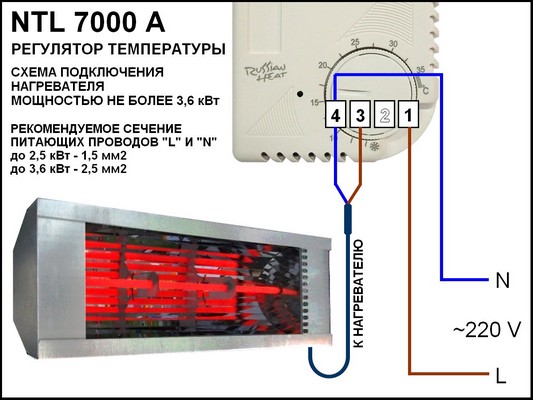 Схема подключения термостата timberk